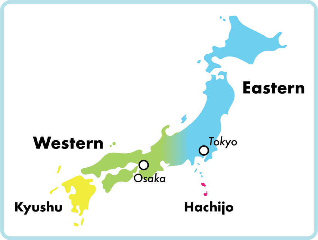 Map of Japanese dialects categories.